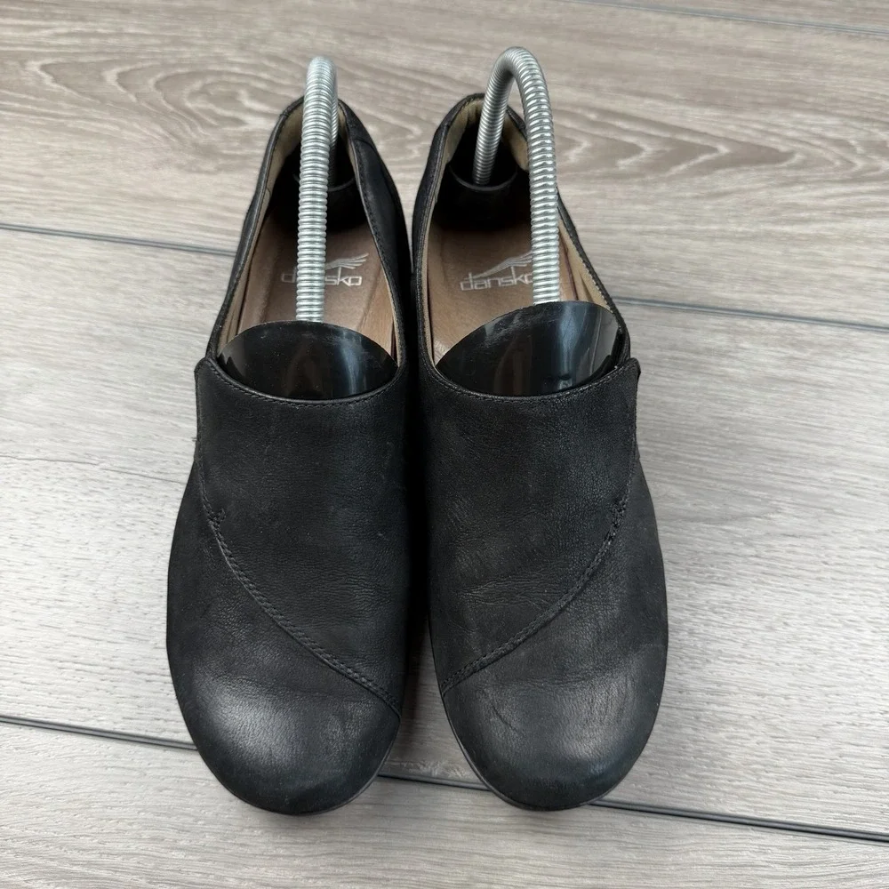Dansko Women's Fae Slip On Nubuck Leather Comfort Shoes Black Size 39 US 8.5